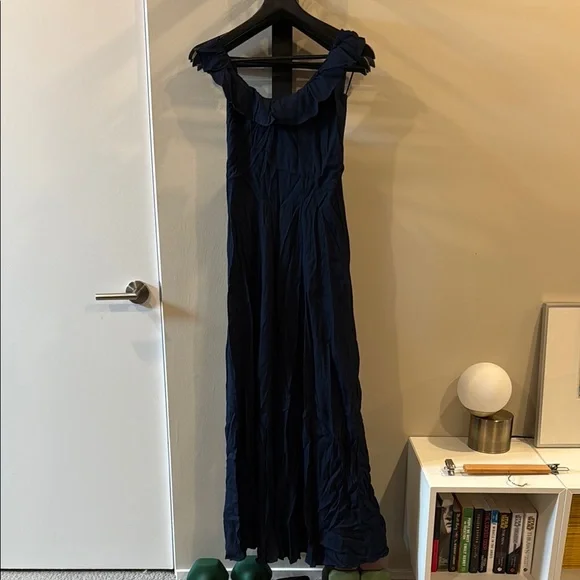 reformation navy blue dress Rent Reformation Navy Silk Jeany Dress main image 0